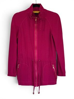 St. John Raspberry Pink Lightweight Zip Up Sweatshirt